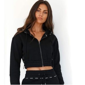 Lounge Apparel Cropped Zip Up Hoodie